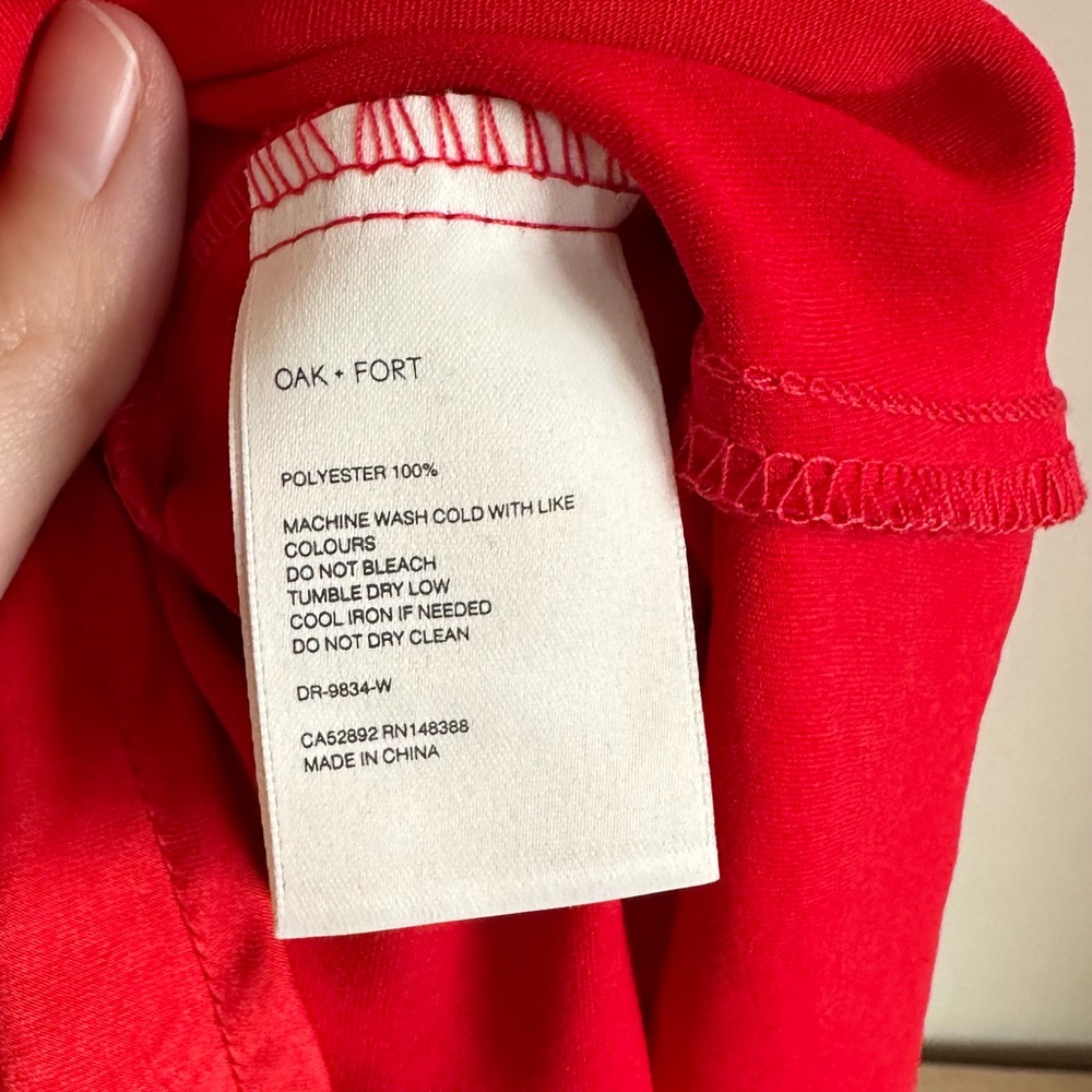 NWT Oak & Fort Red Satin Bias Cut Midi Dress XS - Picture 12 of 16